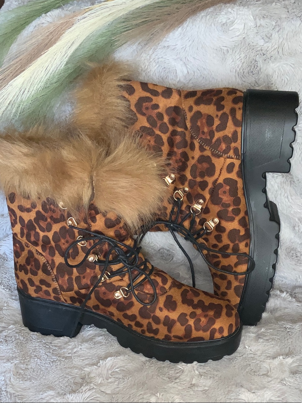 Jolimall Leopard Print Ankle Bootie’s